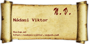 Nádasi Viktor névjegykártya