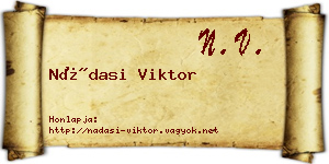 Nádasi Viktor névjegykártya